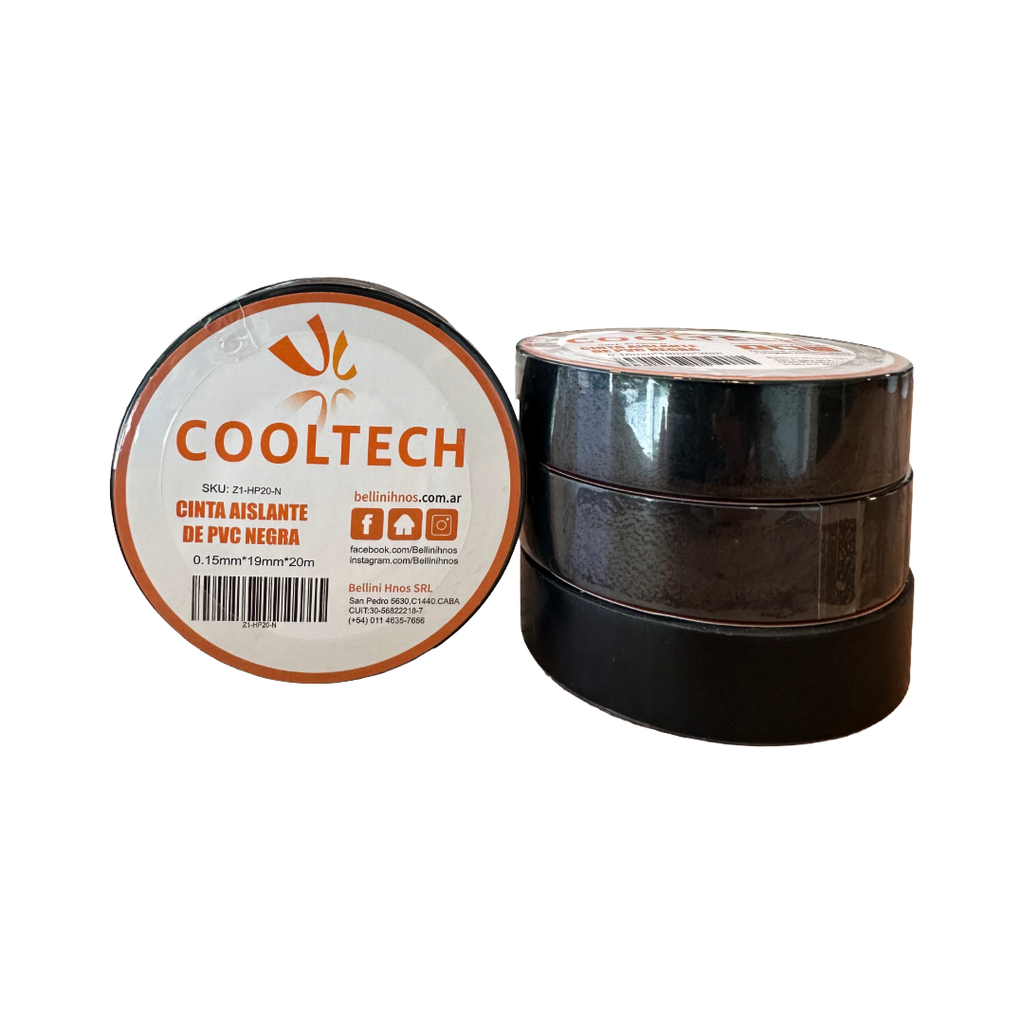 Cinta Aislante Cooltech 20 Mts Negro 