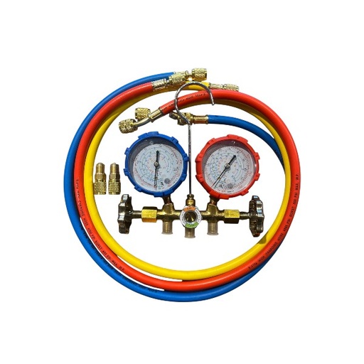 [GGT-410-B] Manifold Cooltech R410/22/134/404/32 Bronce + Antishock
