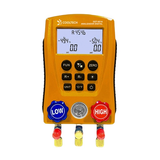 [GGT-651A] Manifold Digital Alta Baja Cooltech 92 Tipos De Refrigerantes