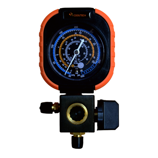 [GGT-SM85] Manometro Con Protector R22 R134 R32 R404 R407 R410 Cooltech
